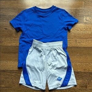 GAP Kids Blue and White Shorts + Matching NWOT Cat & Jack tee